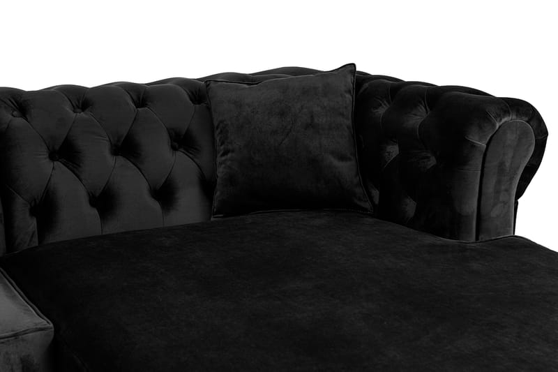 Chesterfield Deluxe sovesofa 2-Pers. med chaiselong - Sort - Møbler - Sofaer - Sovesofaer