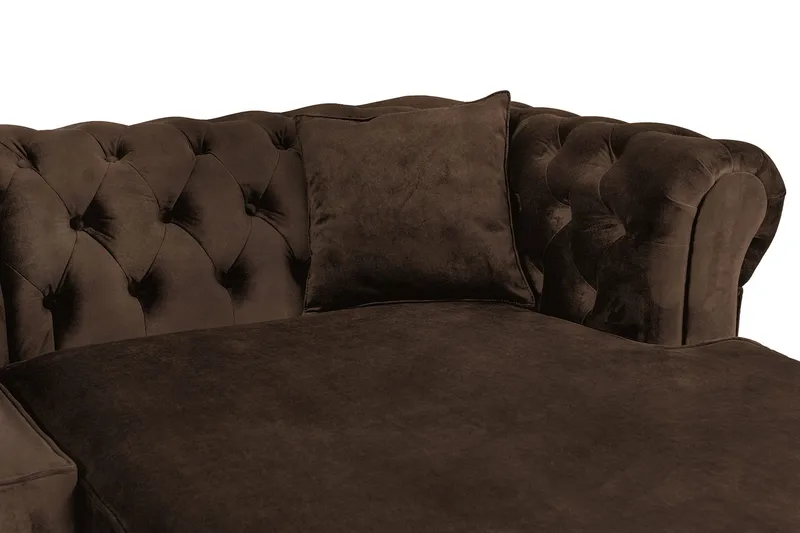 Chesterfield Deluxe sovesofa 2-Pers. med chaiselong - Vintage Brun - Møbler - Sofaer - Sovesofaer