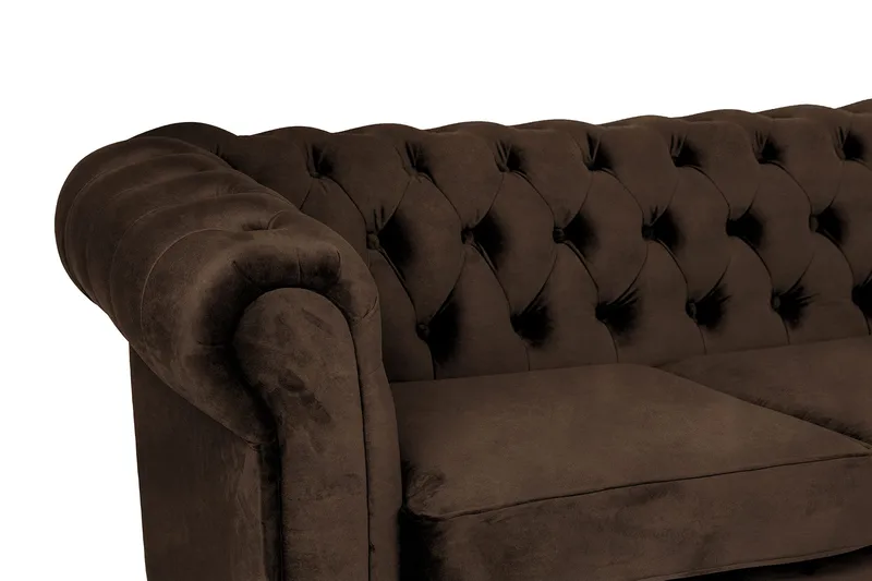 Chesterfield Deluxe sovesofa 2-Pers. med chaiselong - Vintage Brun - Møbler - Sofaer - Sovesofaer