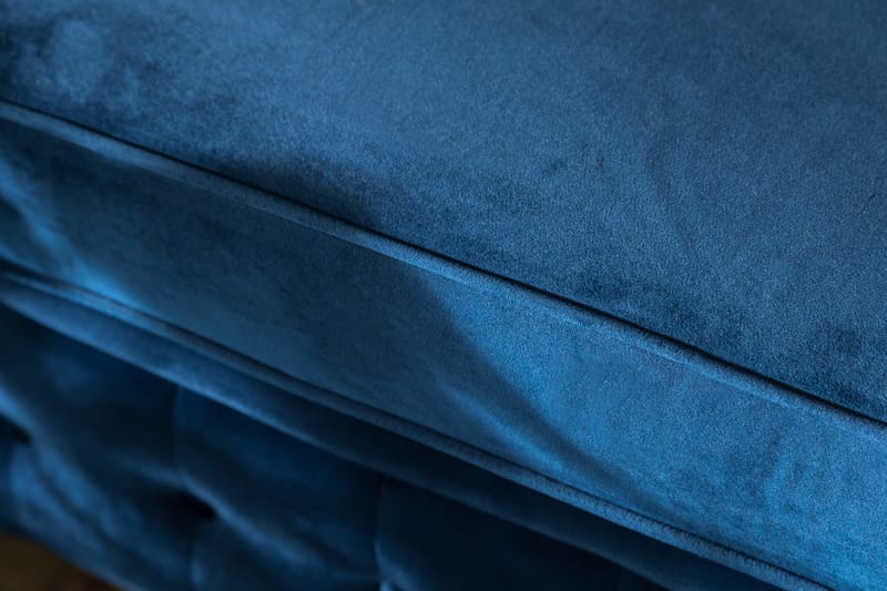 Chesterfield Lyx 3-sædet Fløjlssofa – Dyb sofa - Blå - Møbler - Sofaer - Sovesofaer