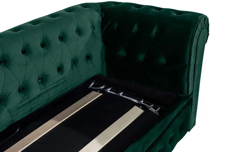 Chesterfield Lyx 3-sædet Fremadslående sovesofa i fløjl - Grøn - Møbler - Sofaer - Sovesofaer