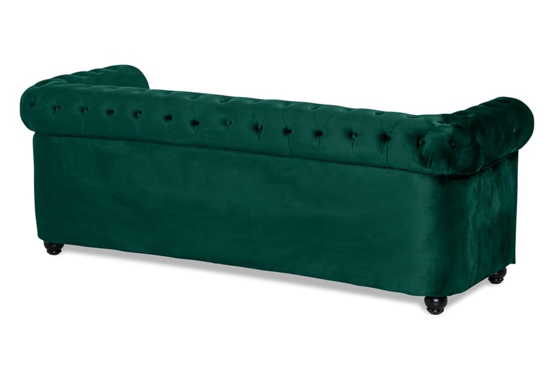 Chesterfield Lyx 3-sædet Fremadslående sovesofa i fløjl - Mørkegrøn - Møbler - Sofaer - Sovesofaer