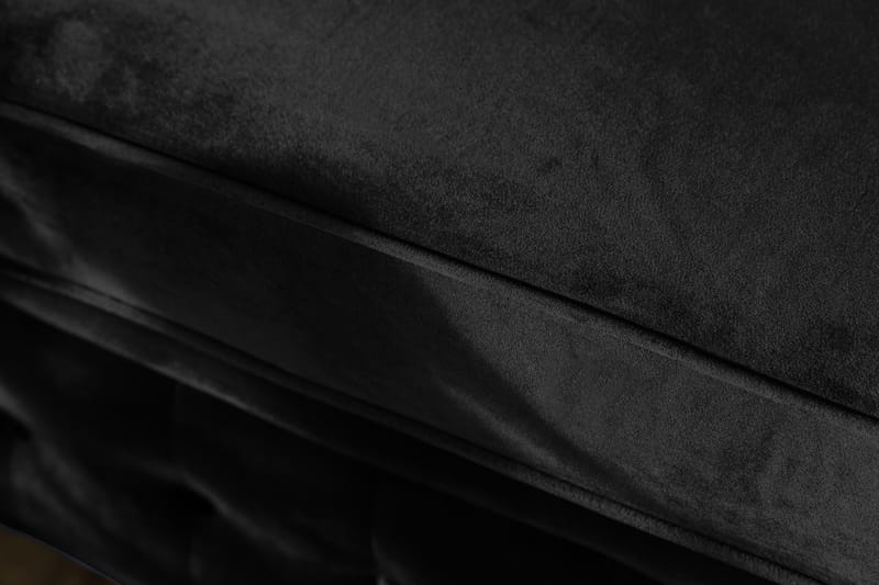 Chesterfield Lyx 3-sædet Fremadslående sovesofa i fløjl - Sort - Møbler - Sofaer - Sovesofaer