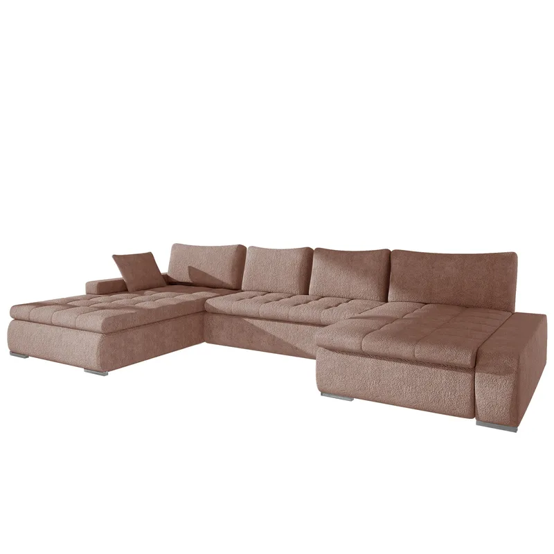 Cillo 5-personers U-formet sovesofa med dobbelt chaiselong - pink - Møbler - Sofaer - Sovesofaer