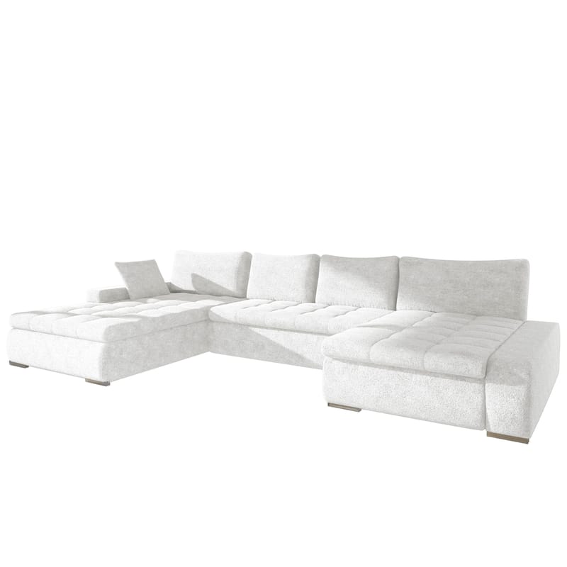 Cillo 5-personers U-formet sovesofa med dobbelt chaiselong - hvid - Møbler - Sofaer - Sovesofaer