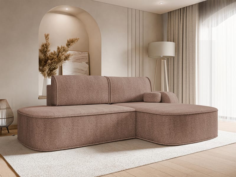 Cinrel Sovesofa med chaiselong 3-personers - Rosa - Møbler - Sofaer - Sovesofaer