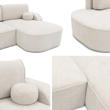 Cinrel Sovesofa med chaiselong 3-personers - Grå - Møbler - Sofaer - Sovesofaer