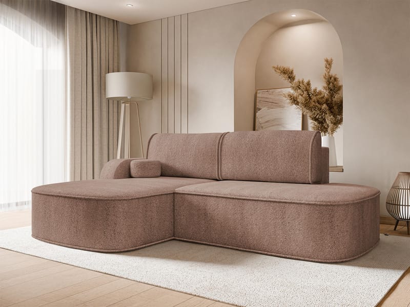 Cinrel Sovesofa med chaiselong 3-personers - Rosa - Møbler - Sofaer - Sovesofaer