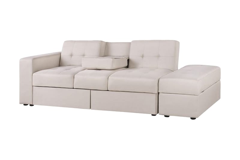 Citlalic 3-personers Sovesofa 90x210 cm med Opbevaring i Stof - Beige - Møbler - Sofaer - Sovesofaer