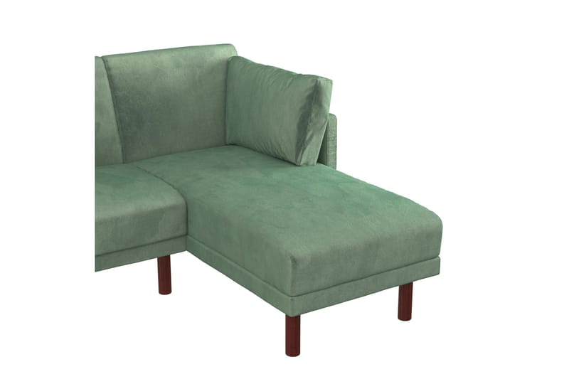 Clair 3-pers. Sovesofa med Chaiselong Justerbar Velour/Grøn/ - Dorel Home - Møbler - Sofaer - Sovesofaer - Bred sovesofa