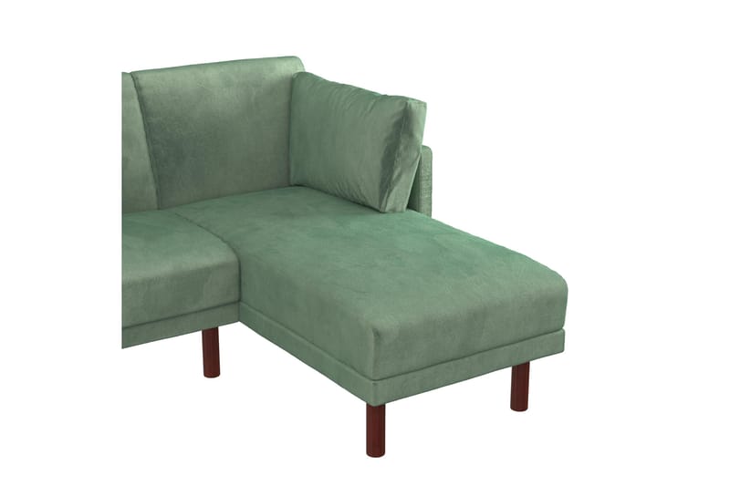 Clair 3-pers. Sovesofa med Chaiselong Justerbar Velour/Grøn/ - Dorel Home - Velour sofaer - Sovesofaer