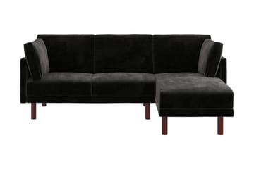 Clair 3-personers Sovesofa m Chaiselong Justerbar Velour/Sor