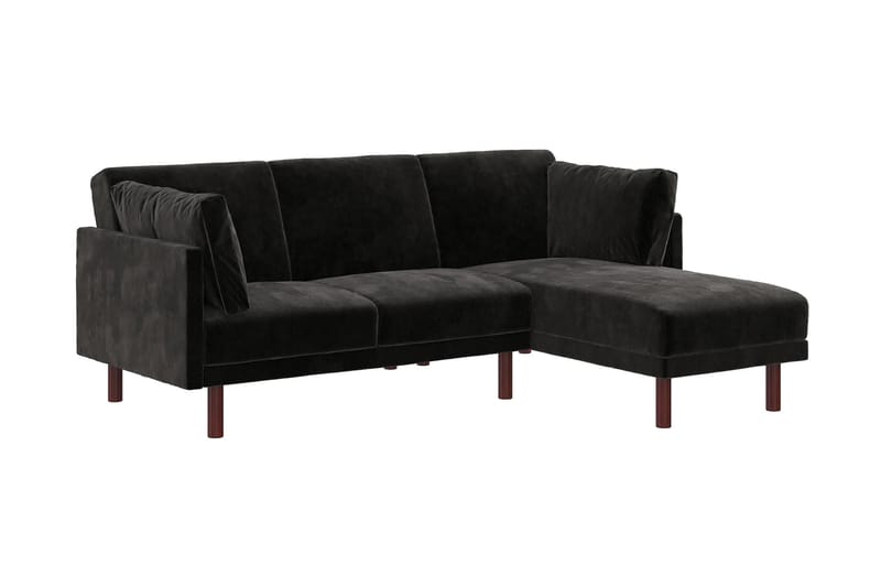 Clair 3-personers Sovesofa m Chaiselong Justerbar Velour/Sor - Dorel Home - Møbler - Sofaer - Sovesofaer