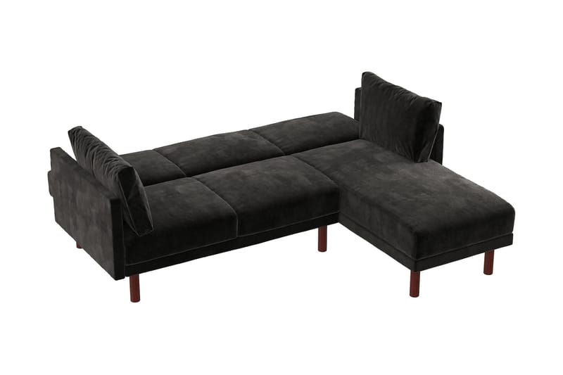 Clair 3-personers Sovesofa m Chaiselong Justerbar Velour/Sor - Dorel Home - Møbler - Sofaer - Sovesofaer