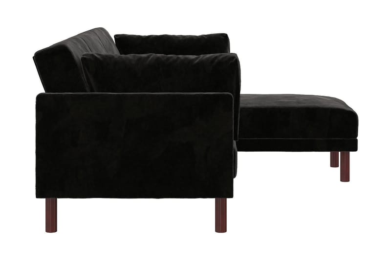 Clair 3-personers Sovesofa m Chaiselong Justerbar Velour/Sor - Dorel Home - Møbler - Sofaer - Sovesofaer
