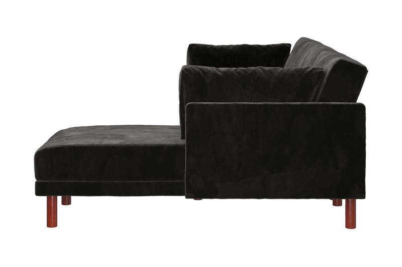 Clair 3-personers Sovesofa m Chaiselong Justerbar Velour/Sor - Dorel Home - Møbler - Sofaer - Sovesofaer