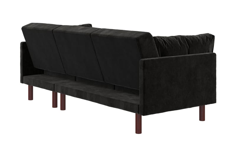 Clair 3-personers Sovesofa m Chaiselong Justerbar Velour/Sor - Dorel Home - Møbler - Sofaer - Sovesofaer