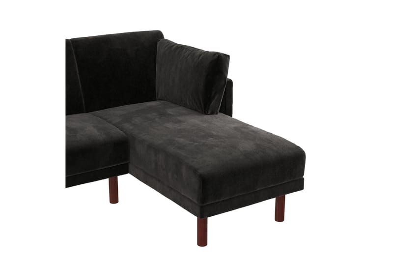 Clair 3-personers Sovesofa m Chaiselong Justerbar Velour/Sor - Dorel Home - Møbler - Sofaer - Sovesofaer