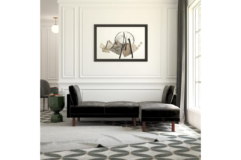 Clair 3-personers Sovesofa m Chaiselong Justerbar Velour/Sor - Dorel Home - Møbler - Sofaer - Sovesofaer