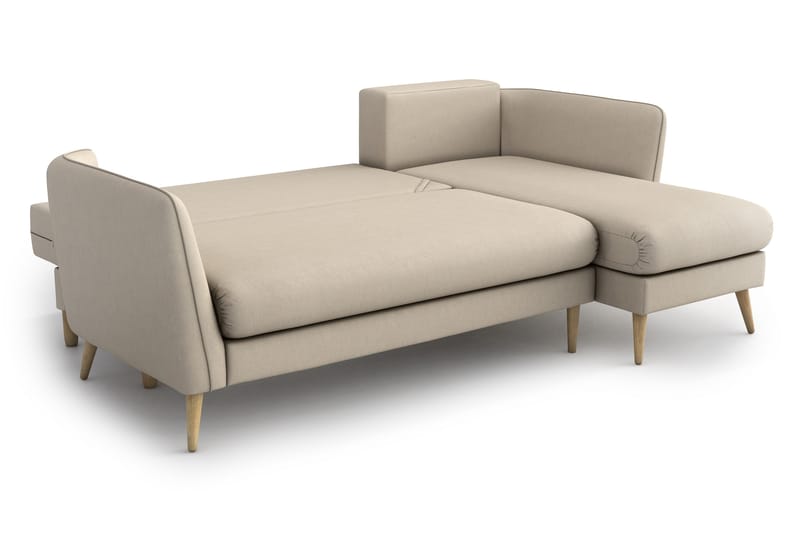 Claravik sovesofa med divan - Beige - Sovesofaer - Sovesofa chaiselong