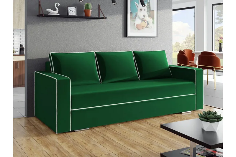 Clarina 3-sits Bäddsoffa NO_BRAND Green - Møbler - Sofaer - Sovesofaer