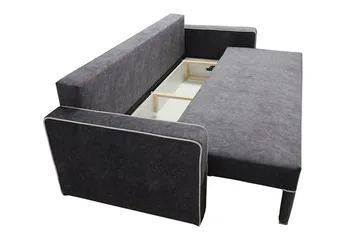 Clarina 3-personers Sovesofa 143x200 cm med Opbevaring i Fløjl - Grøn - Møbler - Sofaer - Sovesofaer