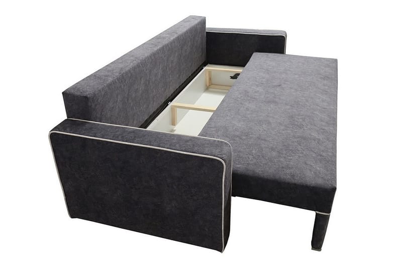 Clarina 3-personers Sovesofa 143x200 cm med Opbevaring i Fløjl - Grøn - Møbler - Sofaer - Sovesofaer