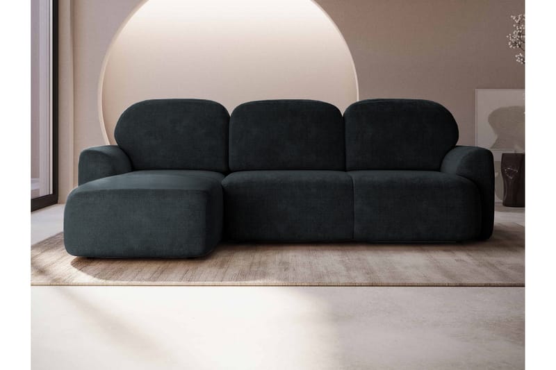 Corfu Sovesofa Med 3-Personers Divan - Sort - Møbler - Sofaer - Sovesofaer