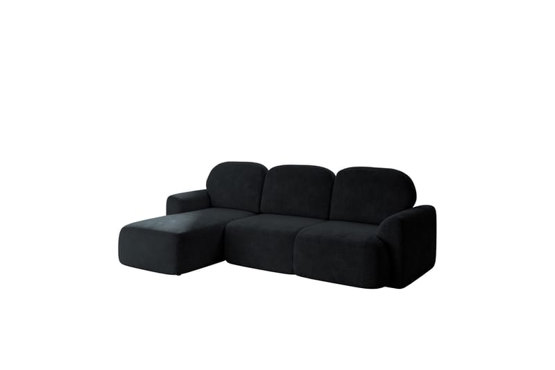 Corfu Sovesofa Med 3-Personers Divan - Sort - Møbler - Sofaer - Sovesofaer