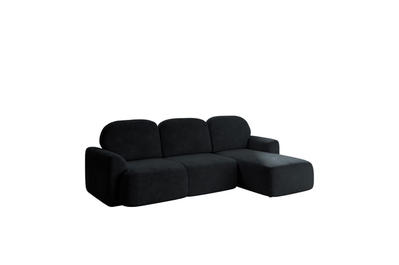Corfu Sovesofa Med 3-Personers Divan - Sort - Møbler - Sofaer - Sovesofaer