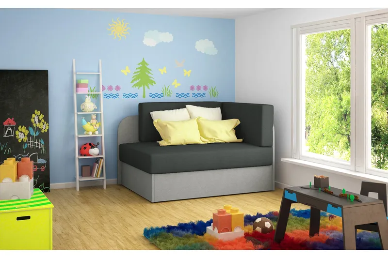 Crenviz 1-personers Kompakt Sovesofa 73x166 cm i Stof, Antracit