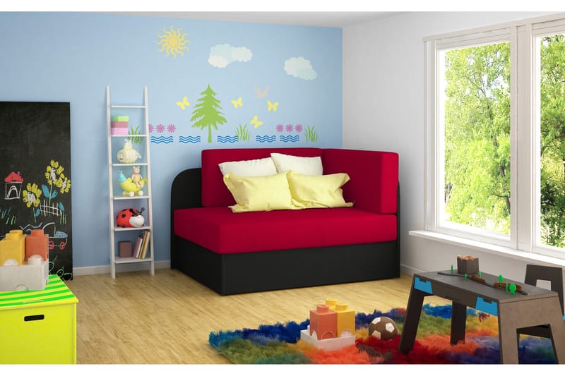 Crenviz sovesofa - Rød / sort - Møbler - Sofaer - Sovesofaer