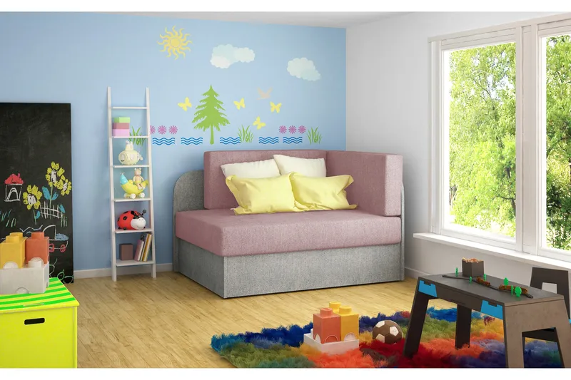 Crenviz sovesofa, Pink / Grå