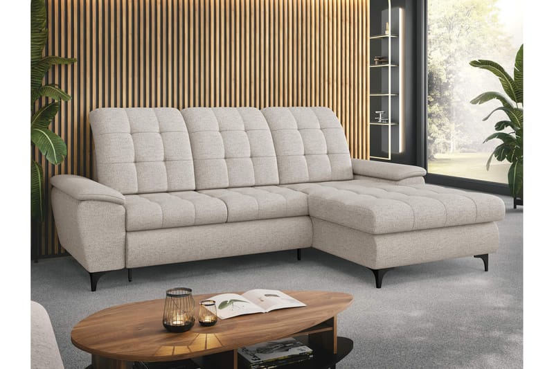 Crystalina Sovesofa med Chaiselong 3-personers - Beige - Møbler - Sofaer - Sovesofaer