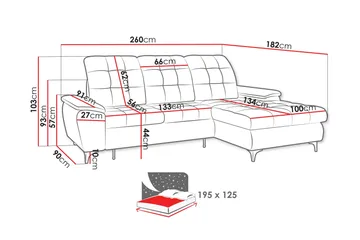 Crystalina Sovesofa med Chaiselong 3-personers - Beige - Møbler - Sofaer - Sovesofaer