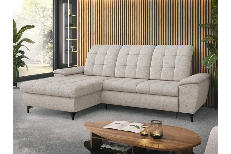 Crystalina Sovesofa med Chaiselong 3-personers - Beige - Møbler - Sofaer - Sovesofaer