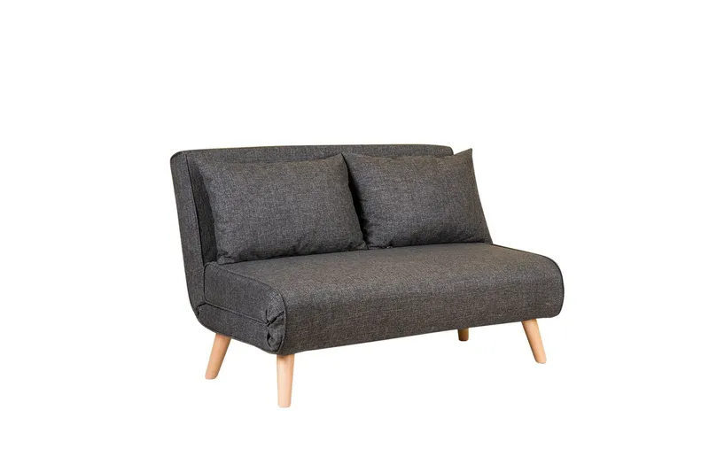 Daigo Lille 2-sæders Sovesofa med Fremadudtræk 120x180 cm i Stof, Grå