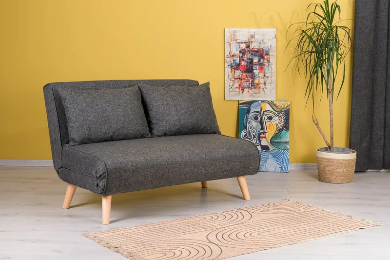 Daigo Lille 2-sæders Sovesofa med Fremadudtræk 120x180 cm i Stof - Grå - Møbler - Sofaer - Sovesofaer