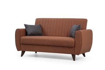 Dalima 2-personers Sovesofa 55x125 cm med Opbevaring i Stof - Terrakotta - Møbler - Sofaer - Sovesofaer
