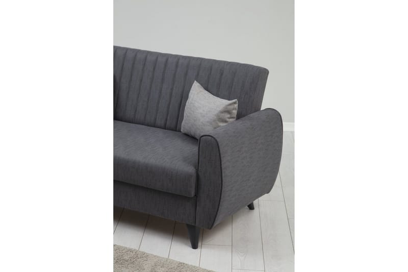 Dalima 2-personers Sovesofa 55x125 cm med Opbevaring i Hør - Antracit - Møbler - Sofaer - Sovesofaer