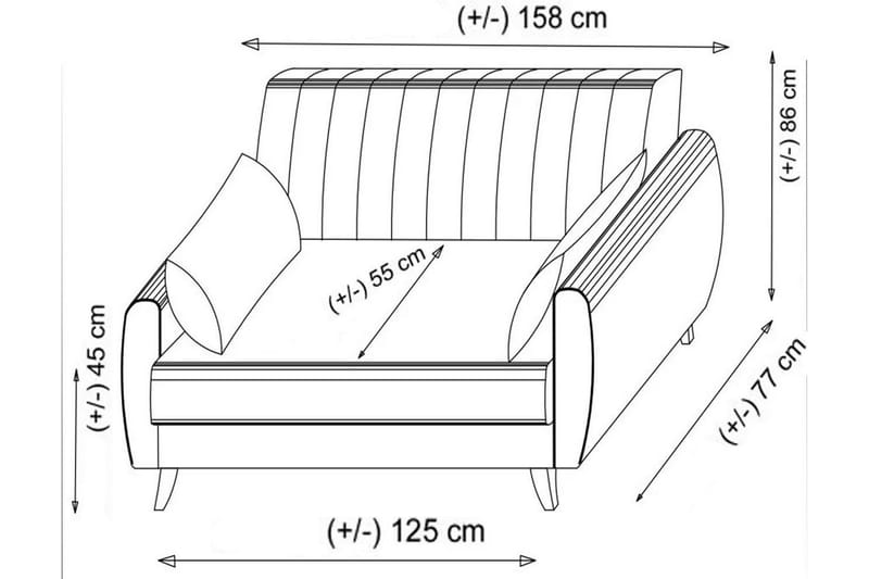 Dalima 2-personers Sovesofa 55x125 cm med Opbevaring i Hør - Antracit - Møbler - Sofaer - Sovesofaer