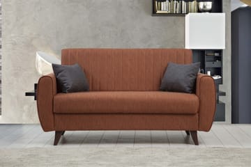 Dalima 2-personers Sovesofa 55x125 cm med Opbevaring i Stof - Terrakotta - Møbler - Sofaer - Sovesofaer
