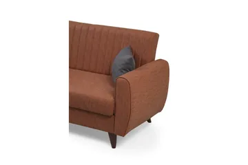 Dalima 2-personers Sovesofa 55x125 cm med Opbevaring i Stof - Terrakotta - Møbler - Sofaer - Sovesofaer