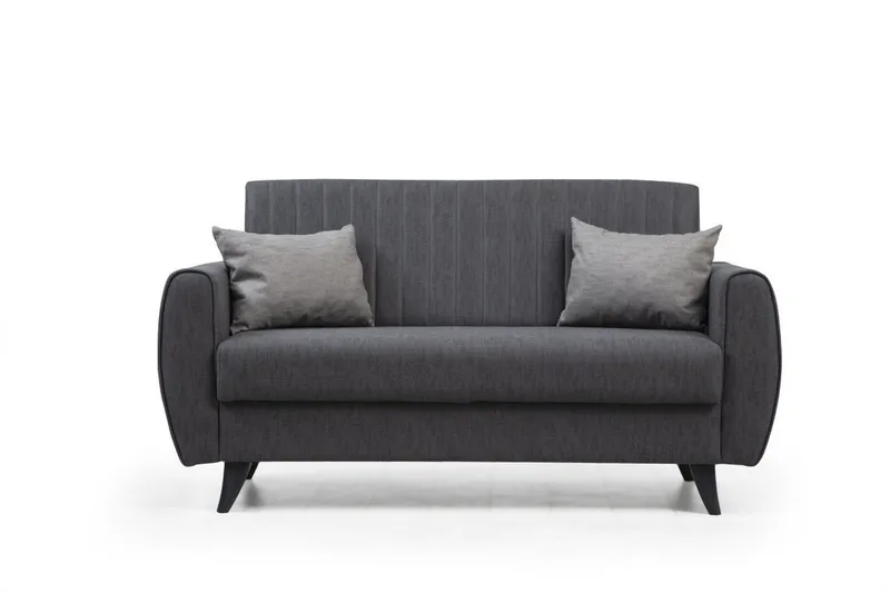 Dalima 2-personers Sovesofa 55x125 cm med Opbevaring i Hør, Antracit