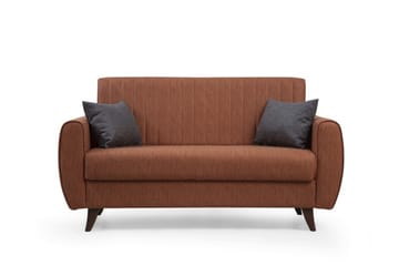 Dalima 2-personers Sovesofa 55x125 cm med Opbevaring i Stof - Terrakotta - Møbler - Sofaer - Sovesofaer