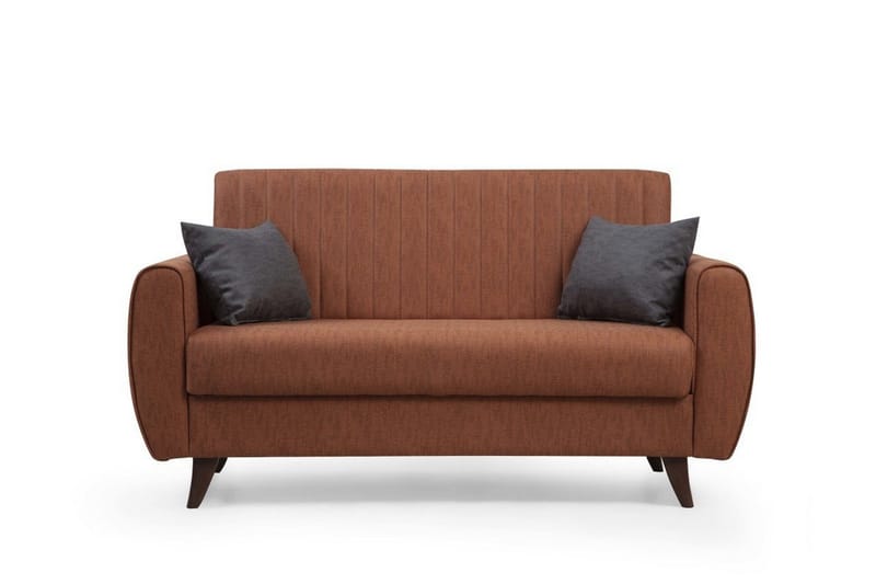 Dalima 2-personers Sovesofa 55x125 cm med Opbevaring i Stof - Terrakotta - Møbler - Sofaer - Sovesofaer