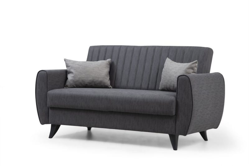 Dalima 2-personers Sovesofa 55x125 cm med Opbevaring i Hør - Antracit - Møbler - Sofaer - Sovesofaer