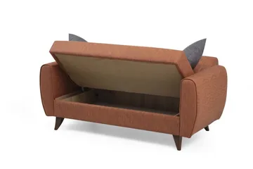 Dalima 2-personers Sovesofa 55x125 cm med Opbevaring i Stof - Terrakotta - Møbler - Sofaer - Sovesofaer