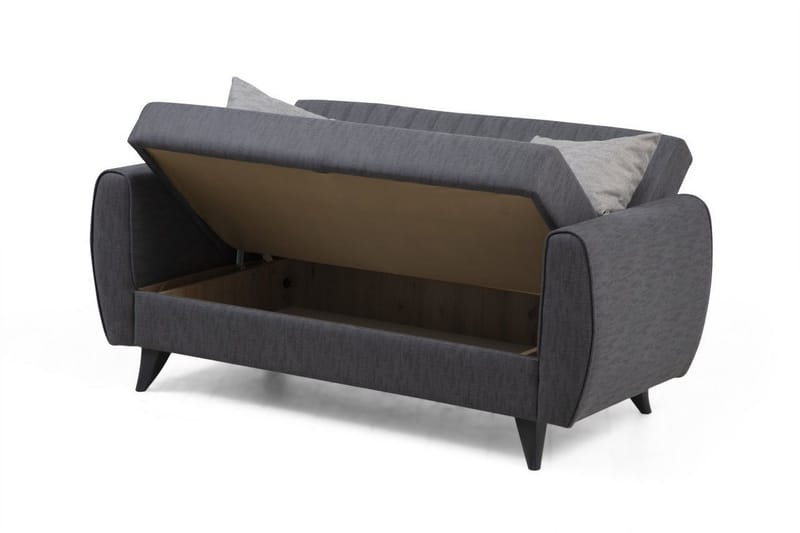Dalima 2-personers Sovesofa 55x125 cm med Opbevaring i Hør - Antracit - Møbler - Sofaer - Sovesofaer
