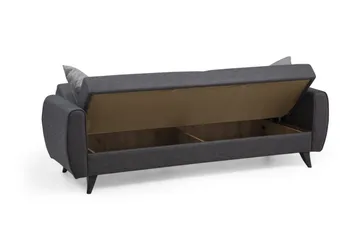 Dalima 3-personers Sovesofa 55x183 cm med Opbevaring i Stof - Antracit - Møbler - Sofaer - Sovesofaer